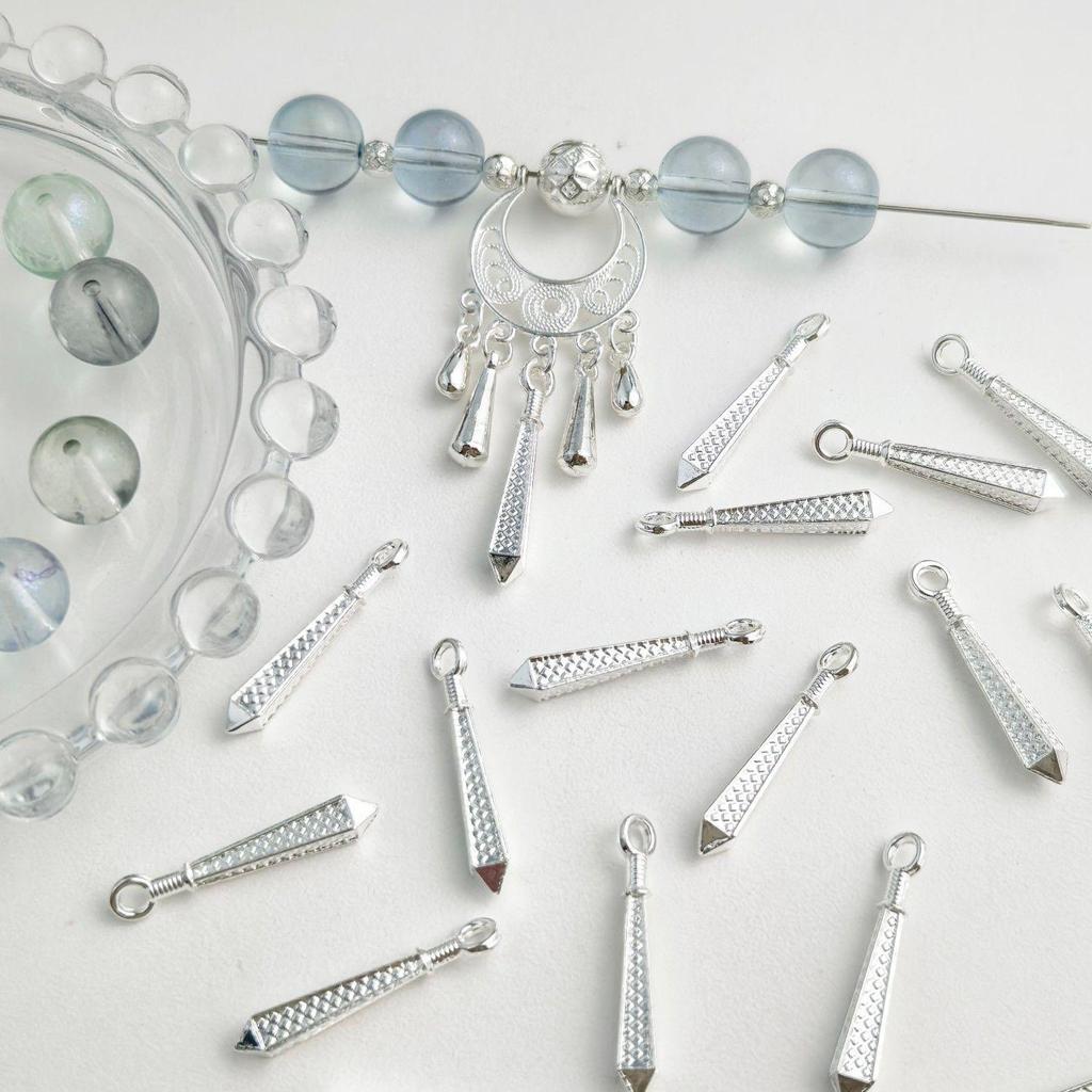 Alloy Tassel Charm Beads for DIY Jewelry & Hairpin Embellishments