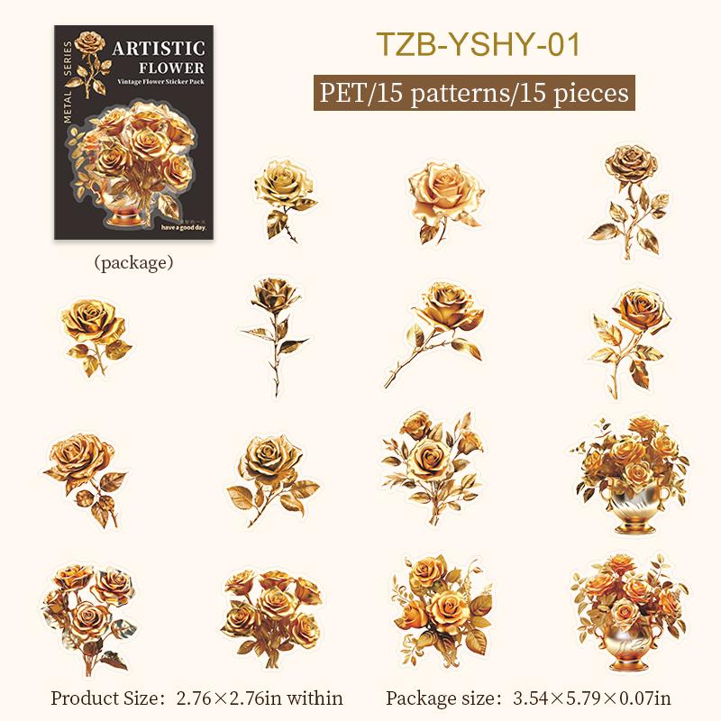 JIANWU Artistic Flower Shadow Series Vintage Leaves Flower Landscape Material Collage PET Sticker Creative Journal Stationery
