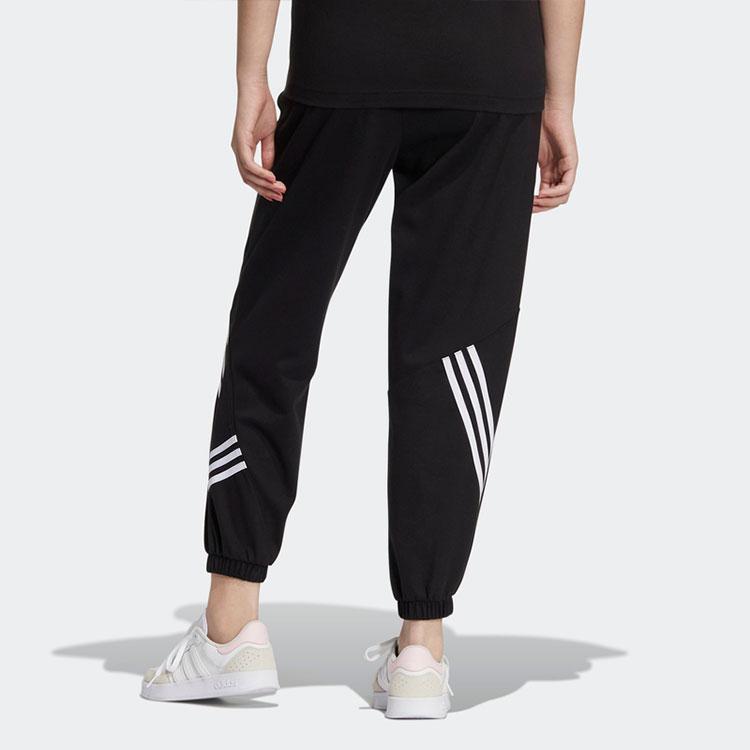 adidas Neo Solid Stripe Casual Tapered Knit Sports Pants Women Bottoms Black HN2388