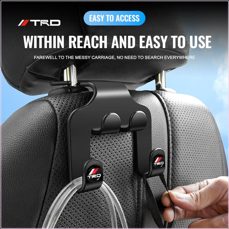 Double Head Hooks Car Rear Seat Headrest Hanger Hook Storage for Toyota TRD GR Sport Rav4 Corolla Camry Aqua Yaris Cross