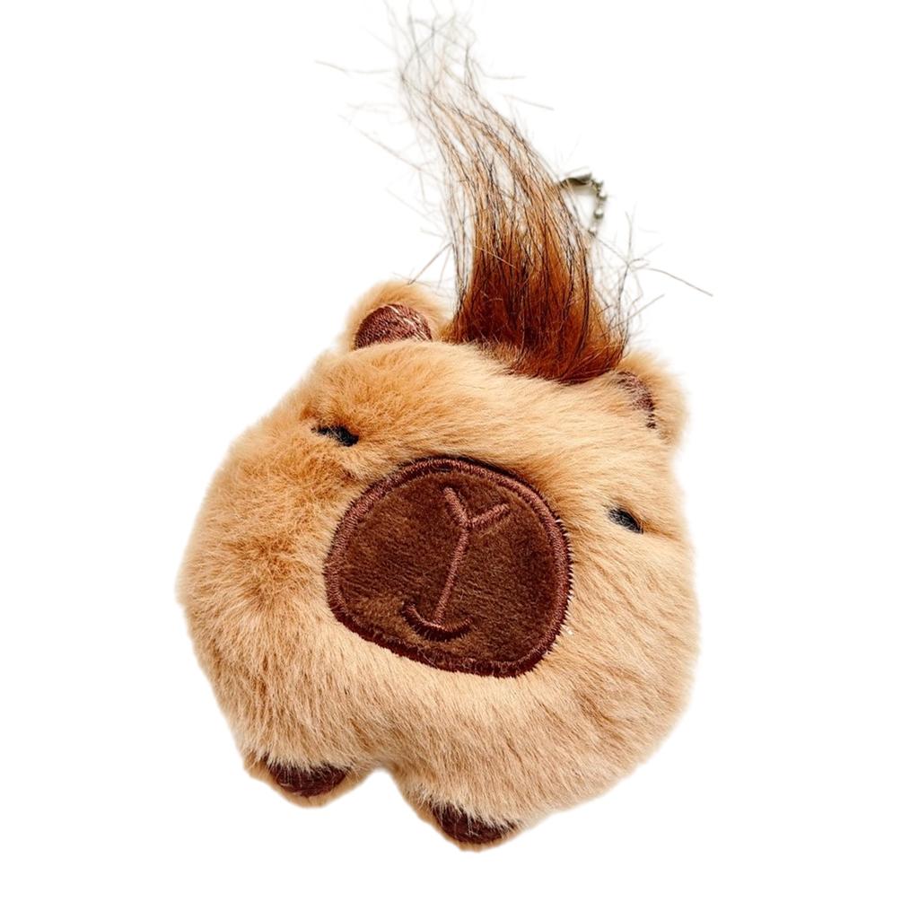 Adorable Capybara Plush Keychain with Squeaky Sound for Bags and Keys Squeaky Animal Keyring Ornament Phone Decoration