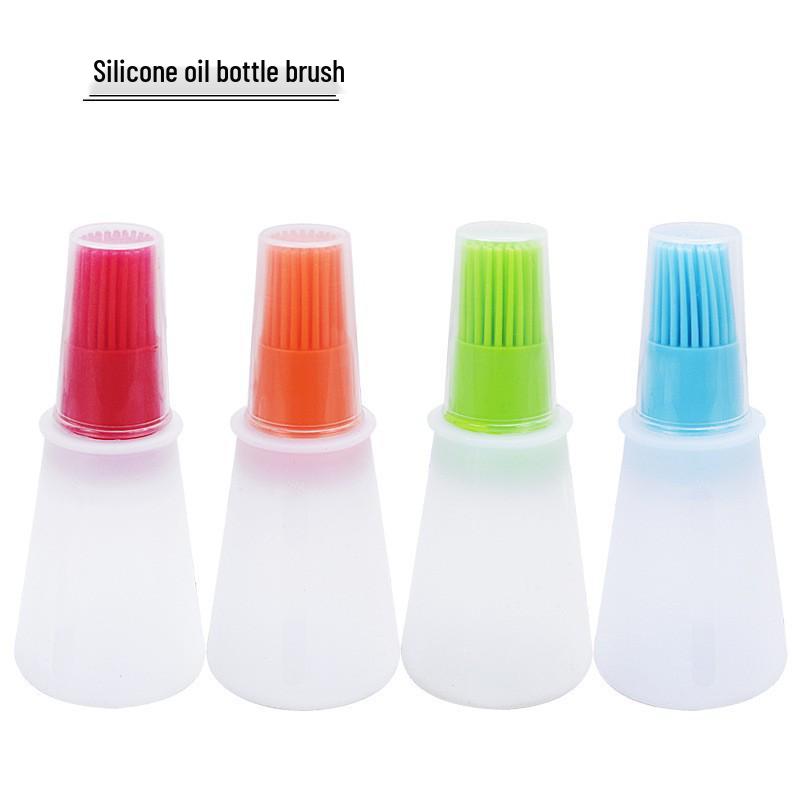 High-Temperature Resistant BBQ and Kitchen Oil Brush Set Orange Oil Bottle Brush (with Cover)