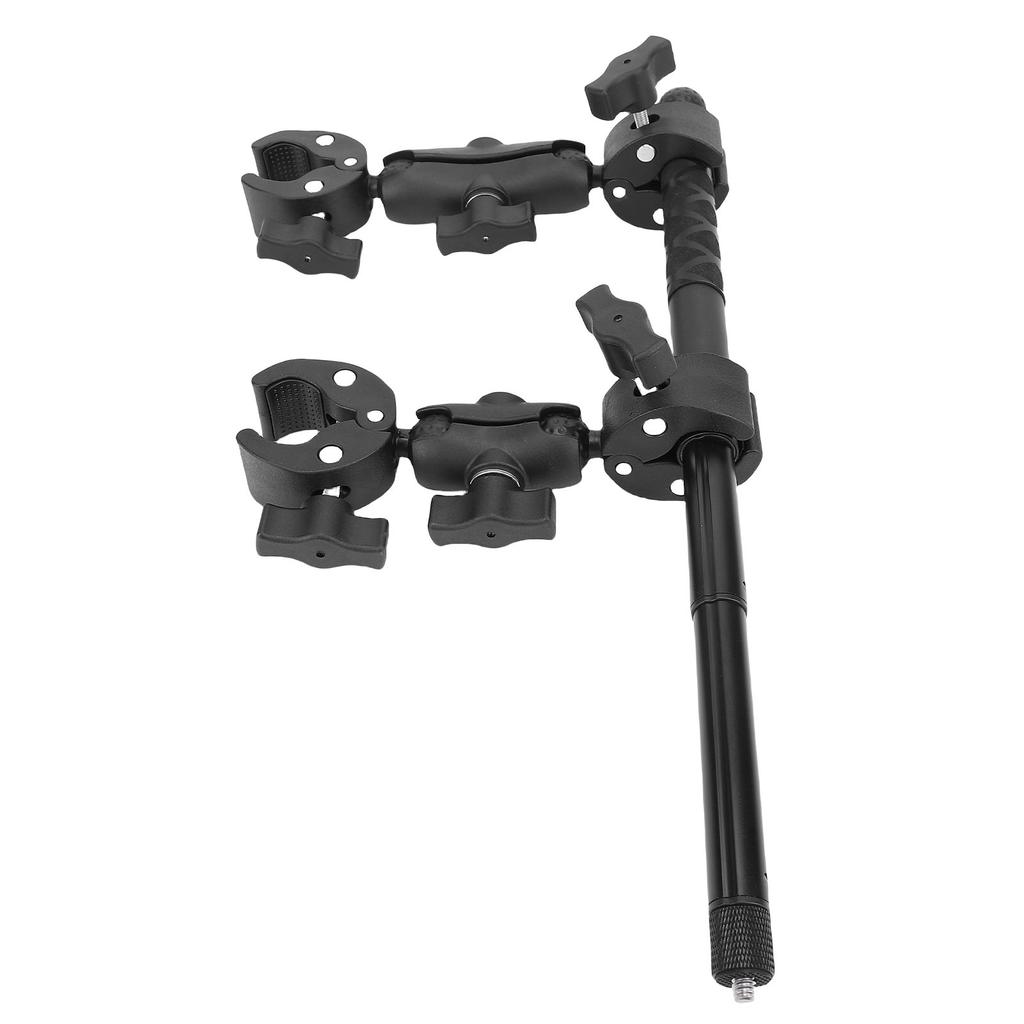 Bike Handlebar Selfie Stick 360 degrees  Rotation Adjustable Double Head Clamp Telescopic Motorcycle Handlebar Stick