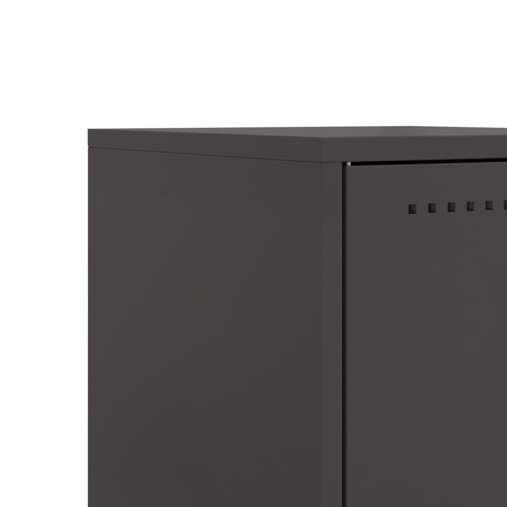 Nightstand Black 36x39x60.5 Cm Steel