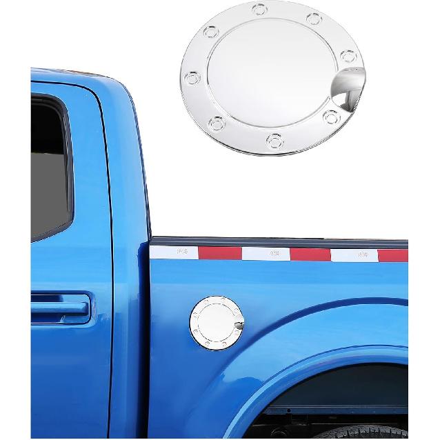Fit For 2015- Ford F-150 Fuel Gas Filler Tank Door Cap Cover, Gas Tank Cap Fuel Filler Door Cover Trim Exterior Accessories,Chrome