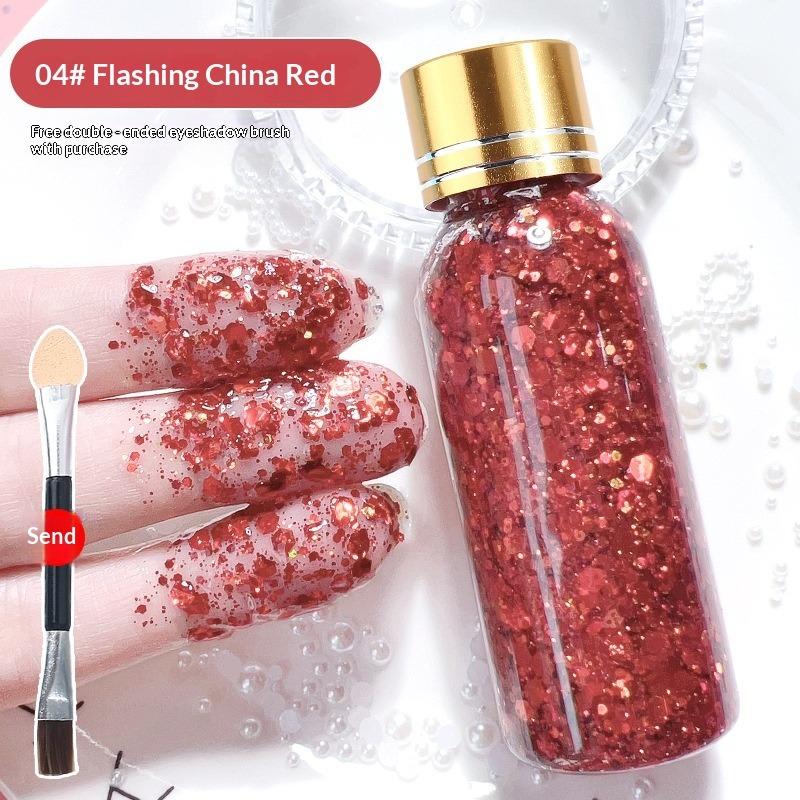 Funkelnde Flüssigkeit Große Pailletten Explosion Bühnen Make-up Performance Haare Gesicht Kleberfreies Gel Glitzer Lidschatten Make-up