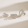3Pcs/Set Punk Gold Color Lava Line Open Rings Set for Women Trendy Metal Smooth Geometric  Finger Rings Jewelry 2026 New