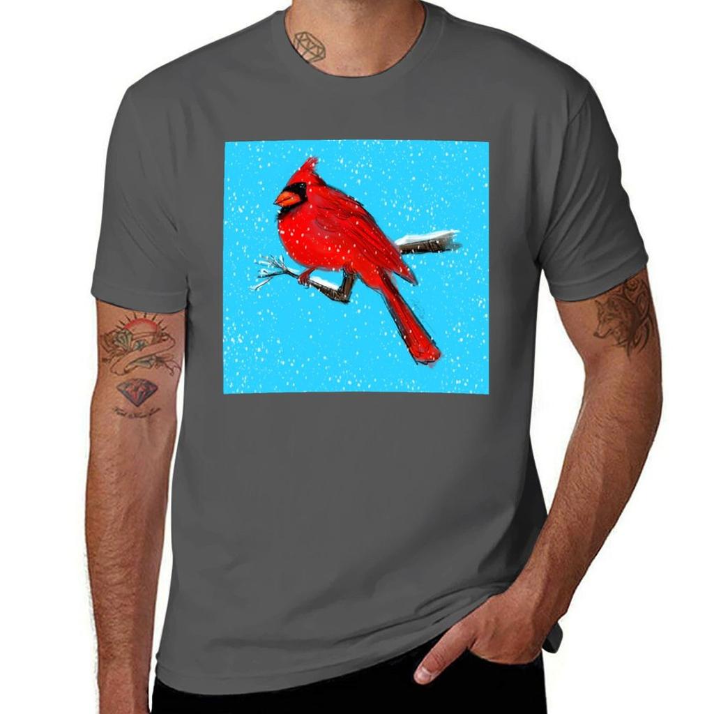 Red Cardinal Tshirt Regular Fit Plain Tee Shirt