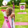 Kids Shooting Set Bow and Arrow Set with Flashing Pink LED Lights Arrow Rack Target and Quiver Hunting Chain for Boys Girls
