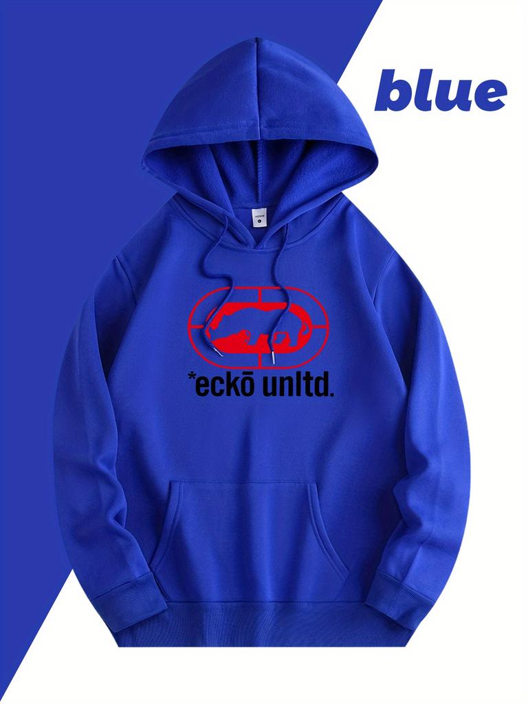 Men's Fleece Lined Hoodie Adjustable Drawstring Hood Kangaroo Pocket Season Casual Streetwear Sweatshirt Sporty Outdoor Apparel