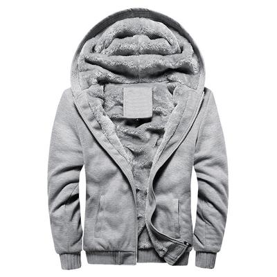 Autumn Winter Hoodies Men Warm Jacket Thick Men's Hooded Sweatshirt Male Warm Fur Liner Sportswear Tracksuits Mens Coat