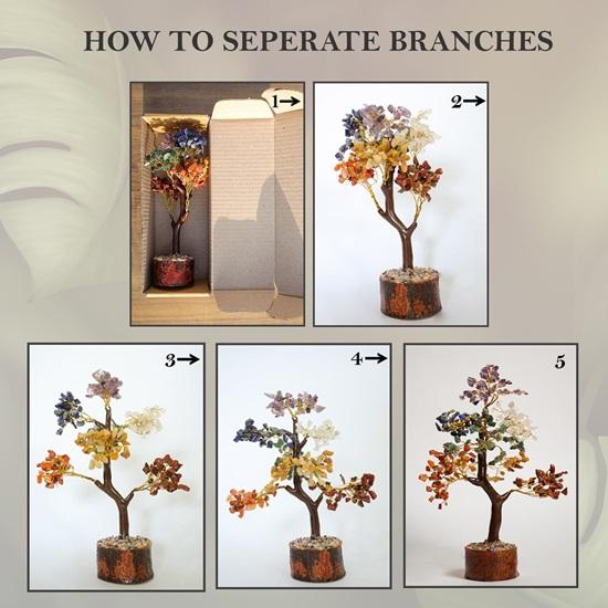 Cristale și pietre prețioase, Piesa de prezentare a copacului de cristal cu șapte chakre pentru noroc Articol de decorațiuni interioare Bonsai Arborele de bani Plant Articol cadou Figurină Standard