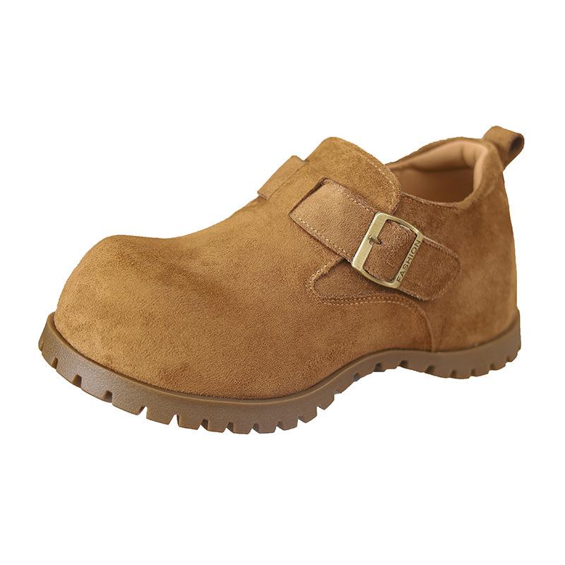 

женские осенние новые туфли на толстой подошве, увеличивающие рост, ретро, с закрытым носком, серые, повседневные 35