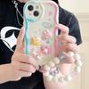 Carine Cover per Telefono a Catena con Fiori 3D Cartoon Per iPhone 15 Pro Max 14 12 11 13 Mini X XR XS 6 6S 7 8 Plus SE Custodia Morbida in Silicone