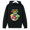 MINISO Girls Game Mario Bros Hoodies Kids Baby Child Cartoon Tops Spring Children Long Sleeve Print Sweatshirt Autumn Boys Pullovers