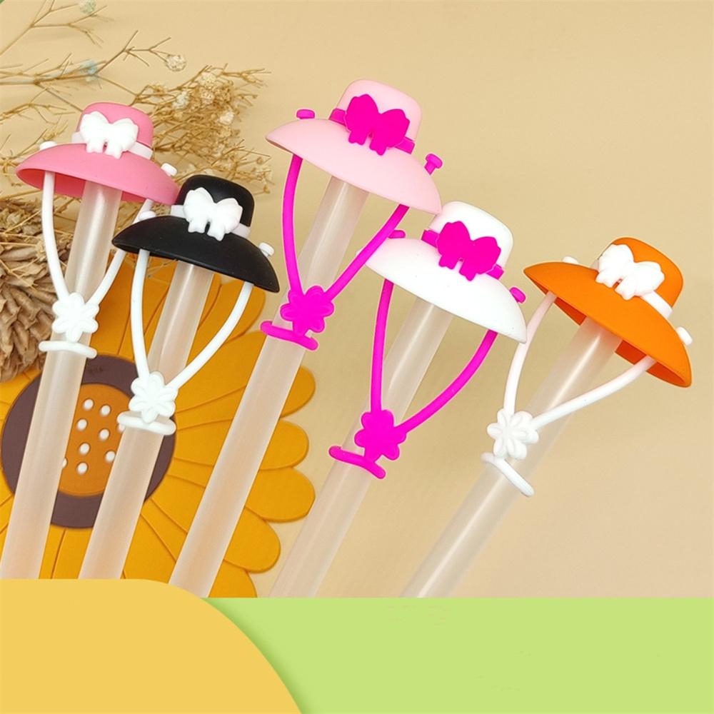 Straw Tip Covers Silicone Straw Cover Caps Drinking Straws Plug Sunhat shape Straw Protective Cover 10mm for Stanley Cup