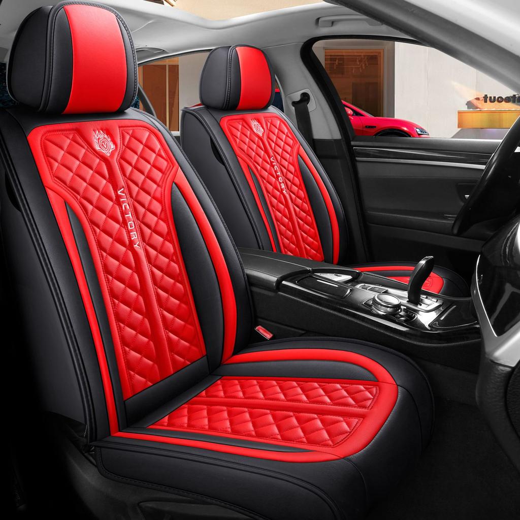 1PC Car Seat PU Leather Car Seat Covers Breathable Waterproof Leather Automotive Seat Covers for Cars SUV Truck Sedan Universal Anti Slip Seat Cover