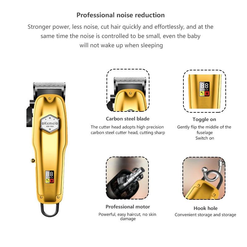 

Kemei KM-1984+PG новая полностью металлическая аккумуляторная электрическая машинка для стрижки волос триммер профессиональная бритва беспроводная машинка для стрижки волос