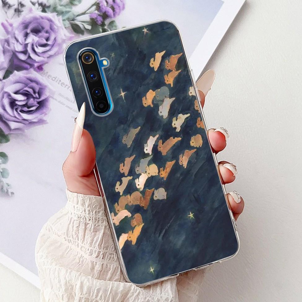 6.6" For Realme 6Pro RMX2061 RMX2063 Back Cover For Realme 6 Pro Case Clear Luxury Fashion Cute Cat Cool Funny Soft TPU Bumper