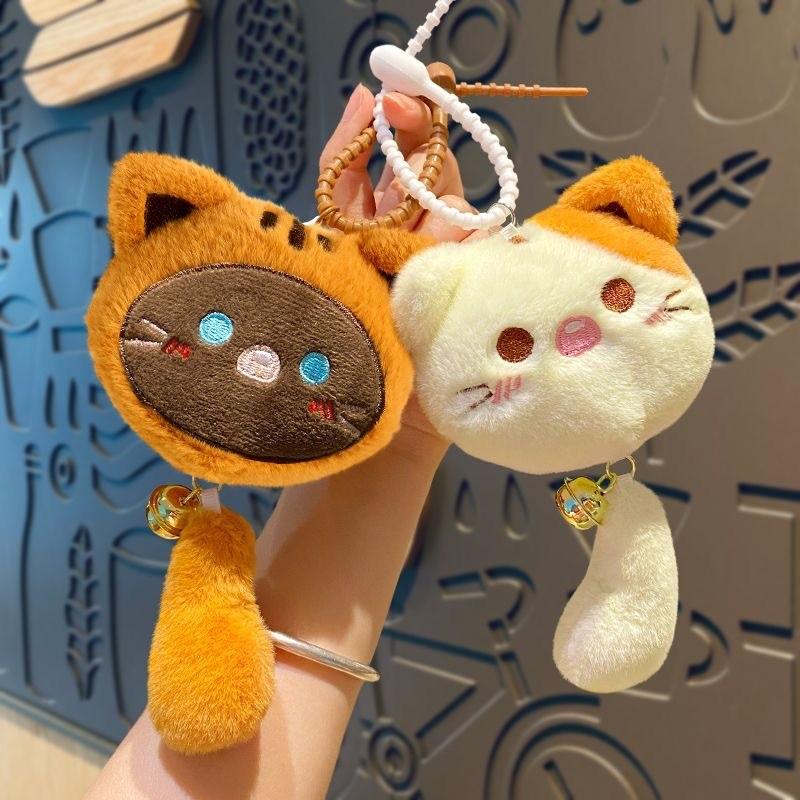 Cute Cartoon Cat Plush Keychain Adorable 15cm Soft Doll For Students And Couples Gifts
