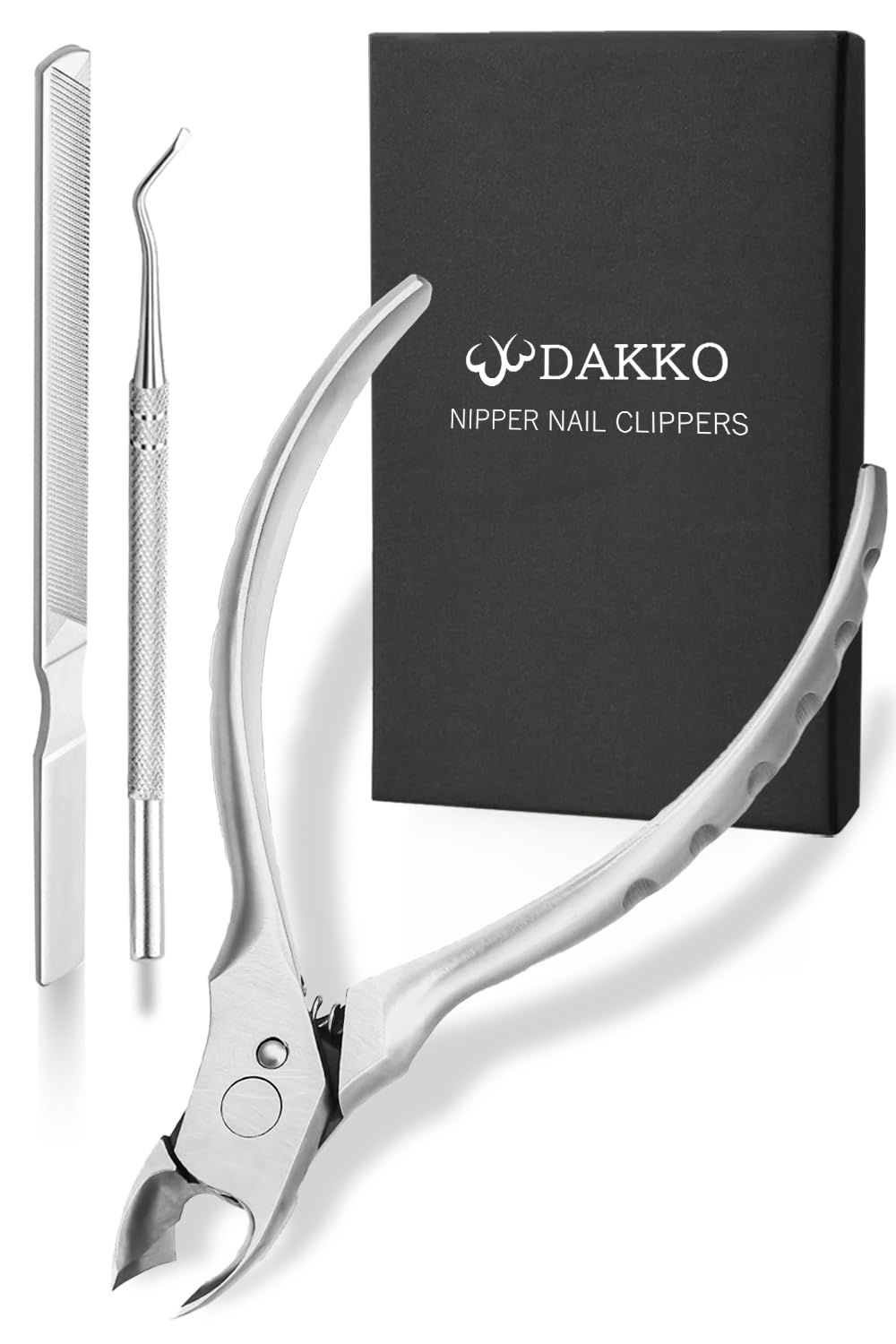 

Cutting Nail Clippers Nippers with Stainless Nail File Probe Included Addictive ExperienceDakko & Non-Slip Grip, High-Hardness Steel, & 3-Piece