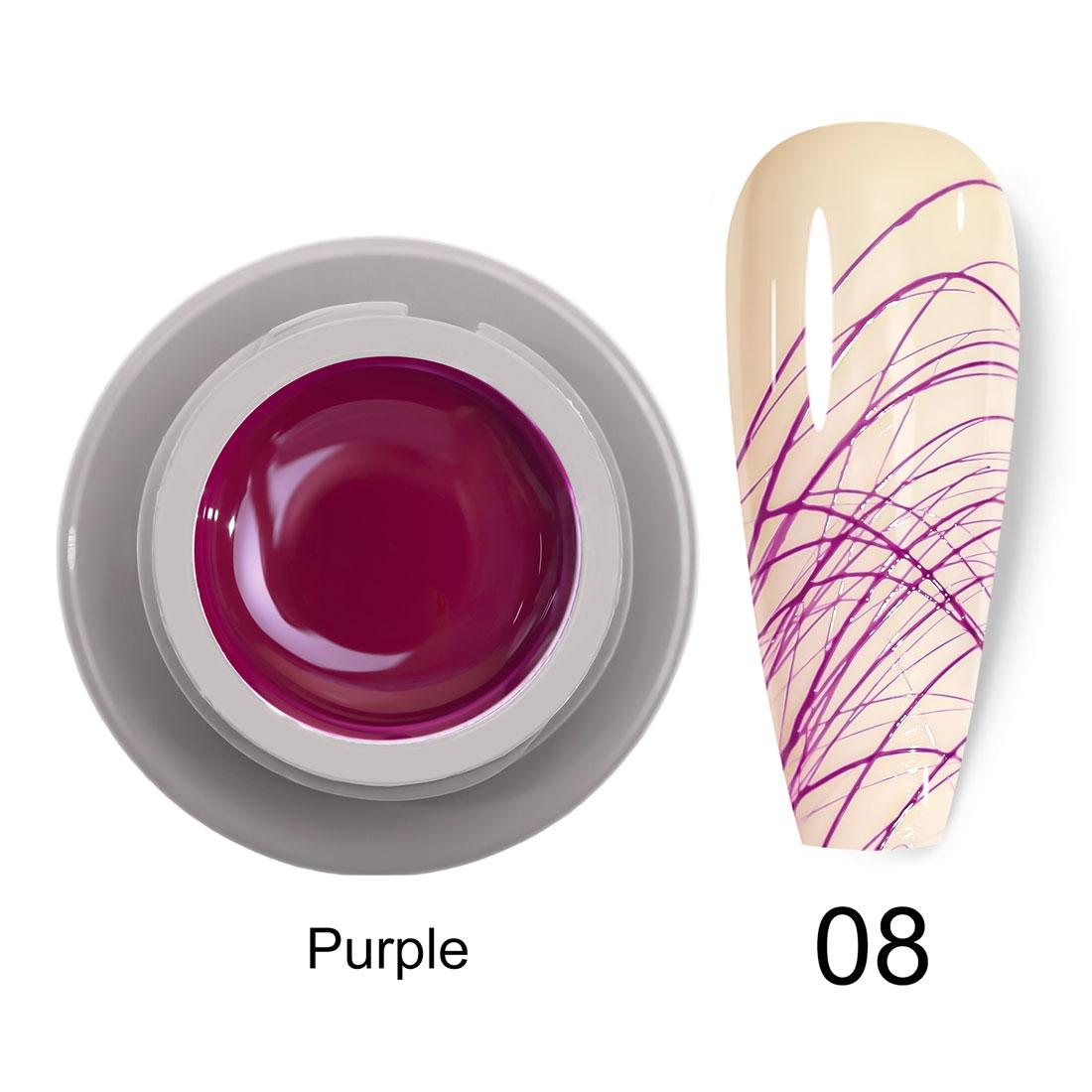 

Venalisa Spider Gel Soak Off UV&LED Gel Line Painting Gel Lacquer Emboss Gel Polish 12 цветов фиолетовый