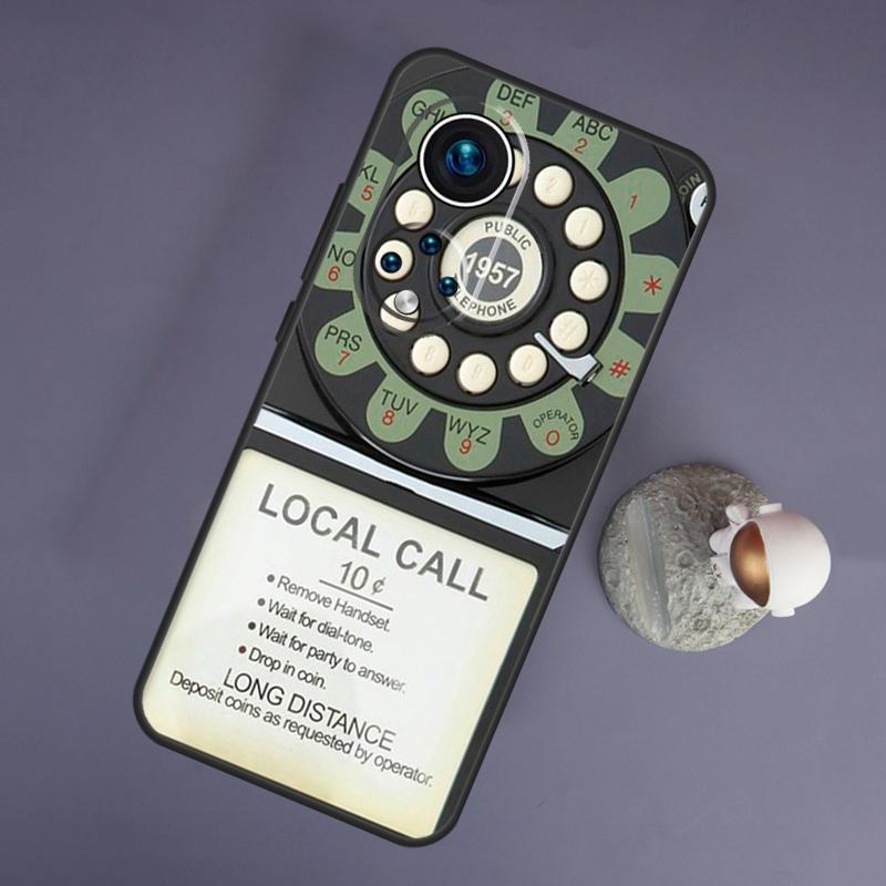 Retro Telephone Rotary Dial For Huawei Honor Magic 5 Lite 70 50 X8 X9 a P20 P30 P40 P50 P60 Pro P Smart Nova 9 5T Case