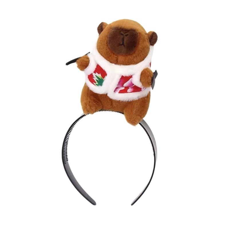 Lustiges Haarband Cartoon Capybara Haarband Pony-Clip Haarreif für Bühnen-Make-up Party Kostüm Stirnband