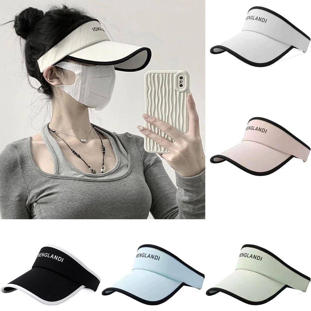 

UV Protection Empty Top Hat Running Bicycle Visor Caps Sunscreen Baseball Cap Sports Tennis Golf рожевий