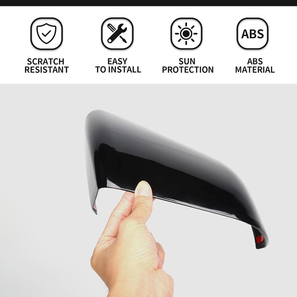 Hoolcar Side View Mirror Cover Decals ABS Rearview Mirrors Trim Exterior Accessories for 2015-2022 Ford Mustang, Black, 2PCs