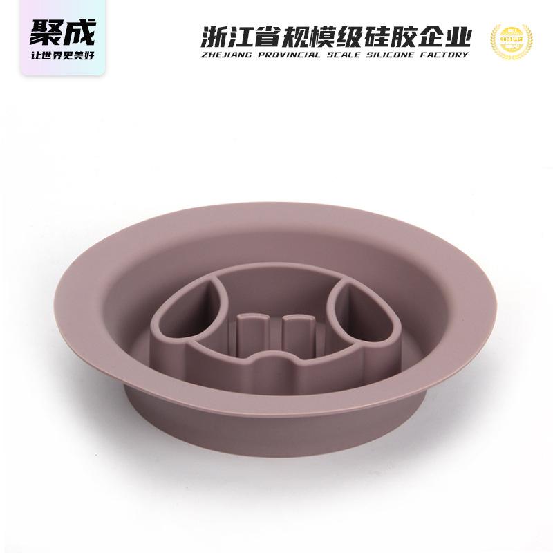 Dog slow food bowl, silicone pet bowl, non-slip, anti-knock, anti-choking, eating plate, cat and dog drinking water, slow food