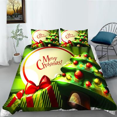 Christmas Gift 3D Digital Printing Quilt Cover Pillowcase Two Three Piece Set Polyester