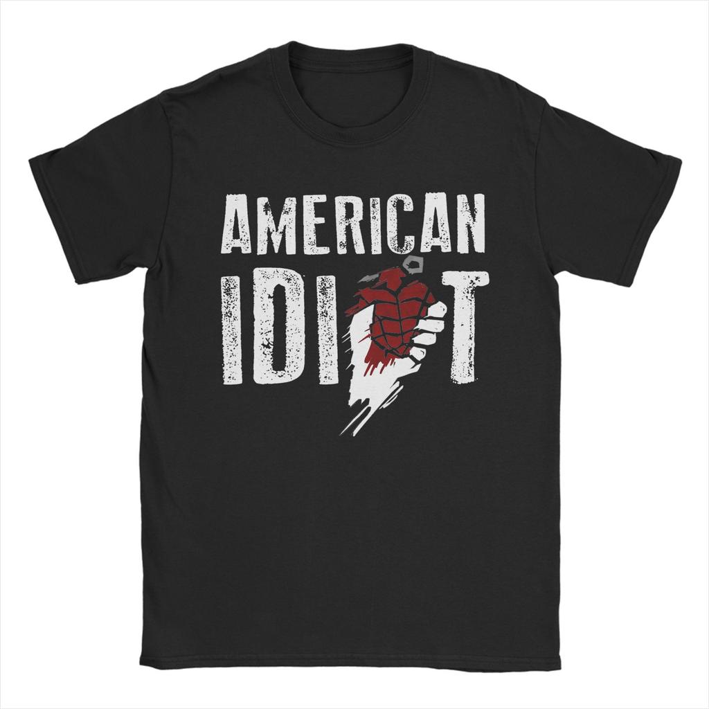 Funny Green Day American Idiot Tshirt Men's Round Neck Short Sleeve Clothes Cotton Summer TopsTops
