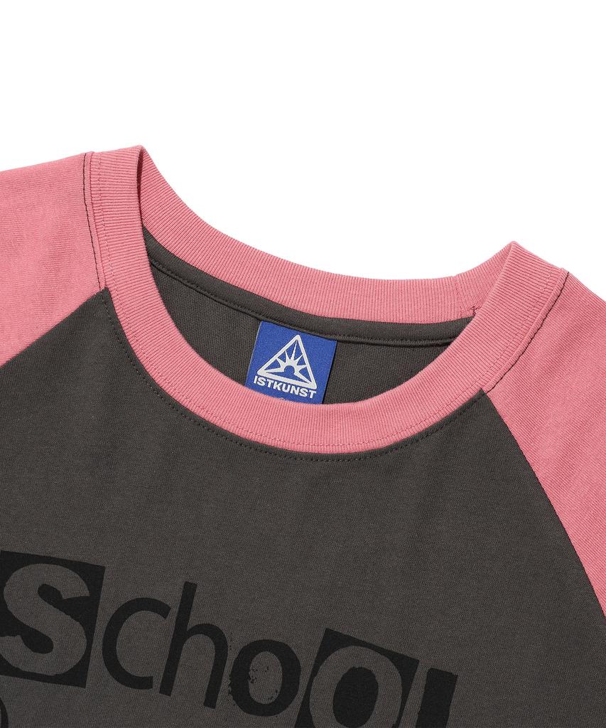 ISTKUNST Does Not Teach Raglan Tee_Charcoal(Ik2Fmmt506A)