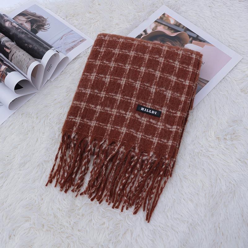 Autumn and Winter Casual Comfortable Warm Breathable Outer Scarf Simple Personality Plaid Printing Outdoor Play Cold Scarf