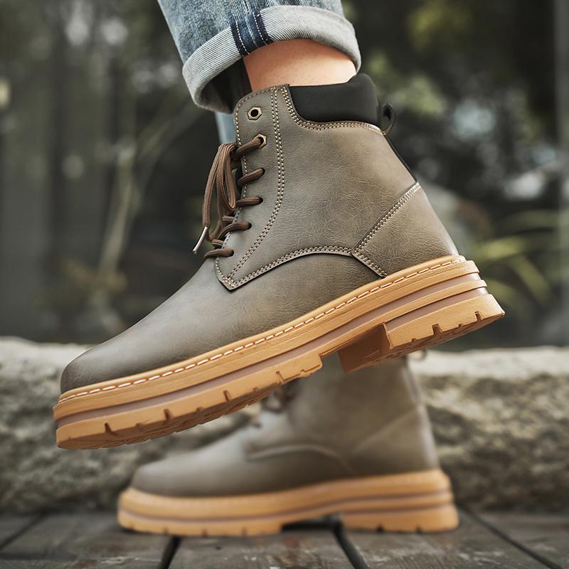 Fashion Shoes Men Male Sneakers Ankle Boots Loafers Soft and Comfortable Apring and Autumn Wear-resistant Non-Slip Fashion Outdoor Boots