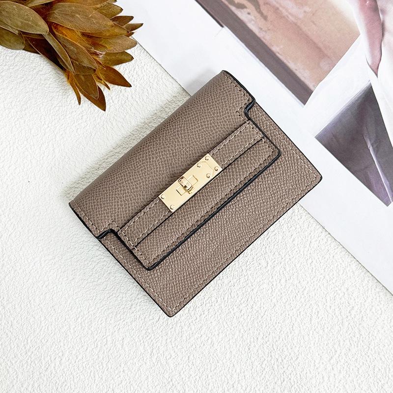 

Женский компактный кошелек-картхолдер высокого класса, однотонный, с большой вместимостью и множеством отделений для карт, дизайн 2024 года.