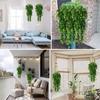 4Pcs 30-Inch Hanging Artificial Green Plants Realistic Fake Eucalyptus Leaf Vine Indoor