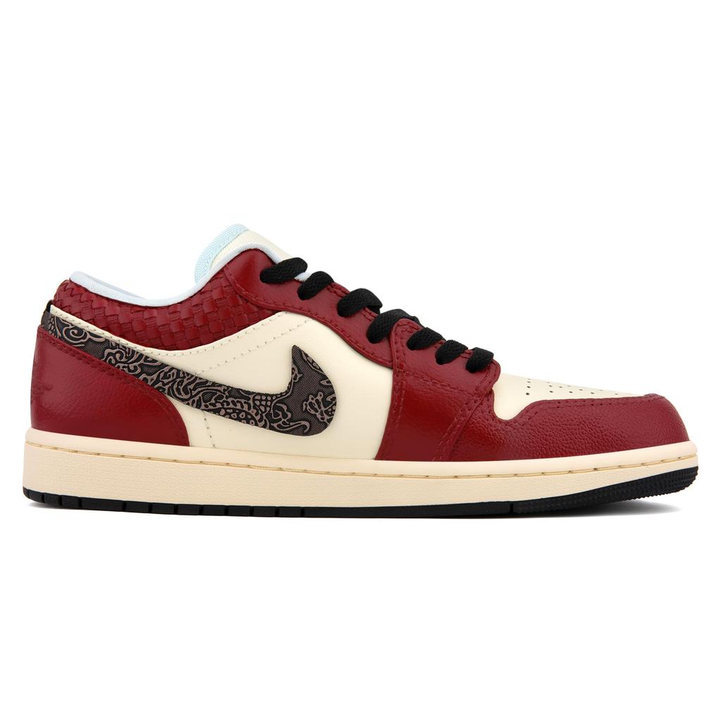 Jordan Air Jordan 1 Low Top Vintage Basketball Shoes Men's Unisex, Red HQ3437-101(Team18-)