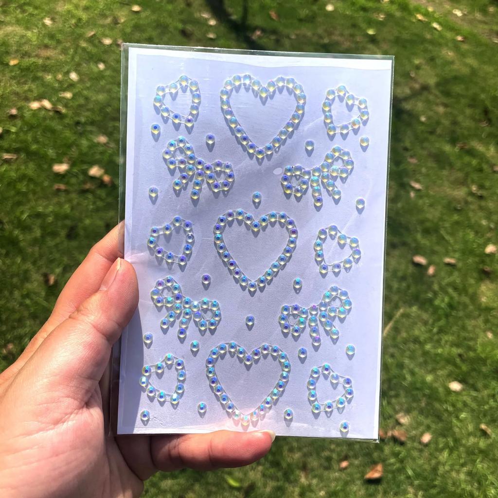3D Star Heart Acrylic Crystal Stickers Kids DIY Decoration Self Adhesive Jewel Crafts Sparkly Rhinestone Stickers Girls Gifts