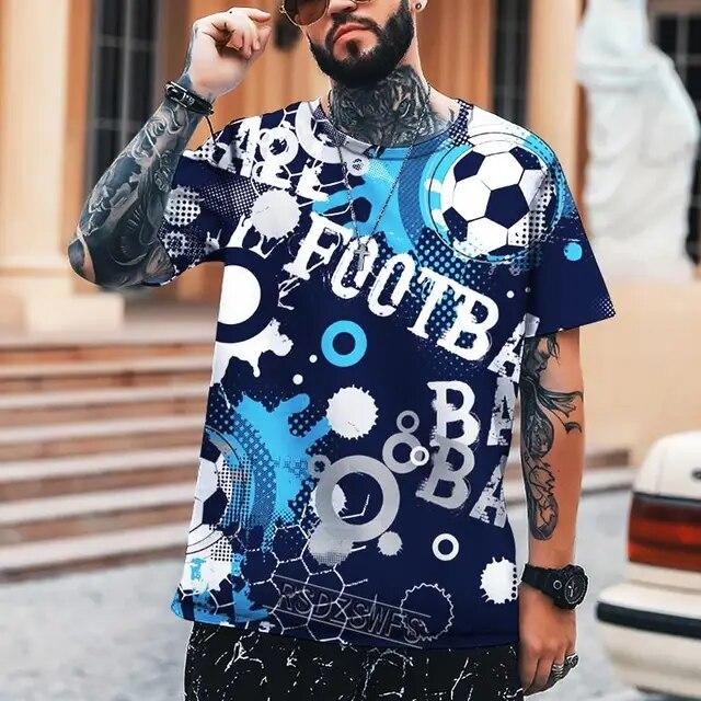 Letní pánské tričko Fotbalové mistrovství světa Cool 3D potisk Tričko s kulatým výstřihem Vysoce kvalitní S-6XL