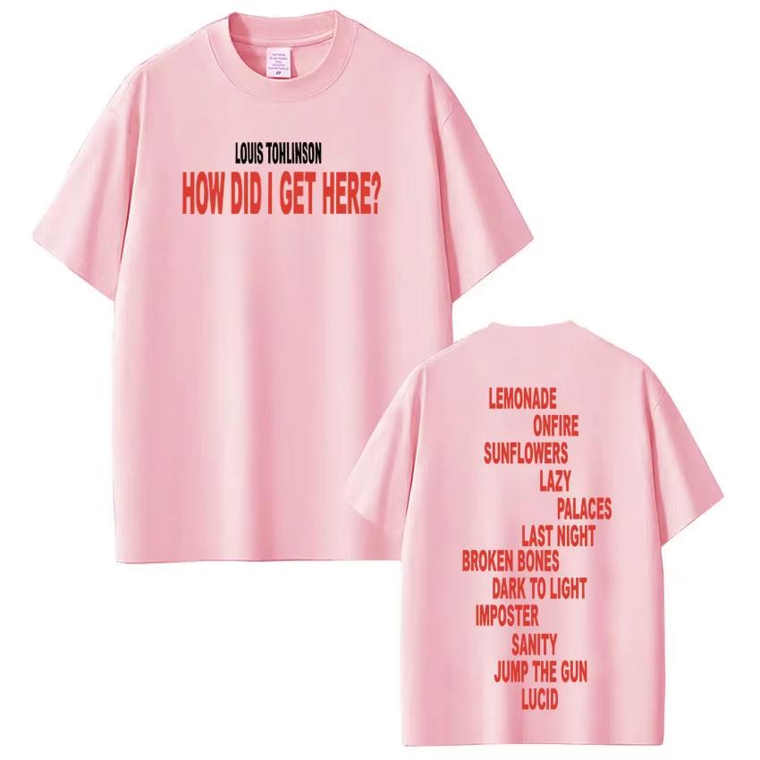 

2026 Singer Louis Tomlinson How Did I Get Here Tour Print Tshirt Men Women Harajuku ONeck Tshirt Casual pure Cotton Tshirs 4XL