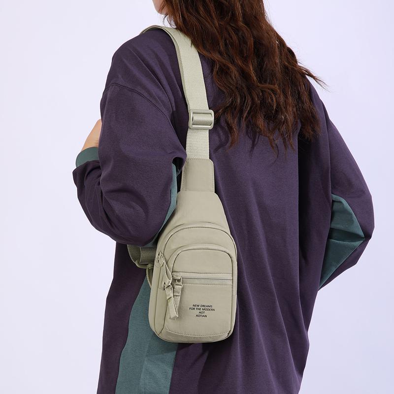 Borsa a petto resistente in tessuto Oxford con tasche multiple – Borsa a tracolla leggera unisex per viaggi, attività all'aperto e uso quotidiano