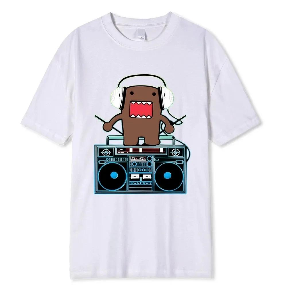 

Футболки Domo Kun DJ Domo, мужские хлопковые футболки с юмором, дышащие футболки с круглым вырезом и коротким рукавом в стиле Харадзюку, свободные футболки, хлопковые топы, идея для подарка XXXXXL белый