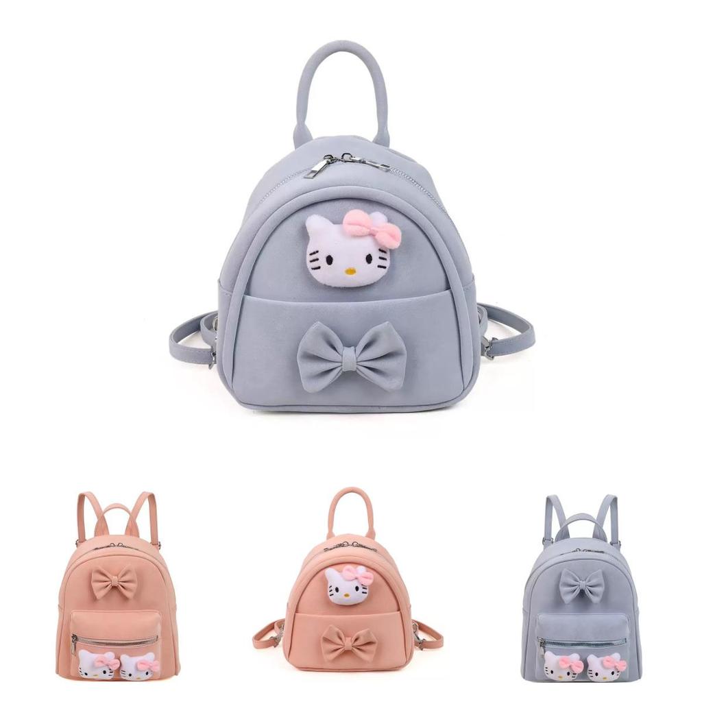 Sweet Hello Kitty Plush Doll Decoration Student Mini Backpack For Daily Use