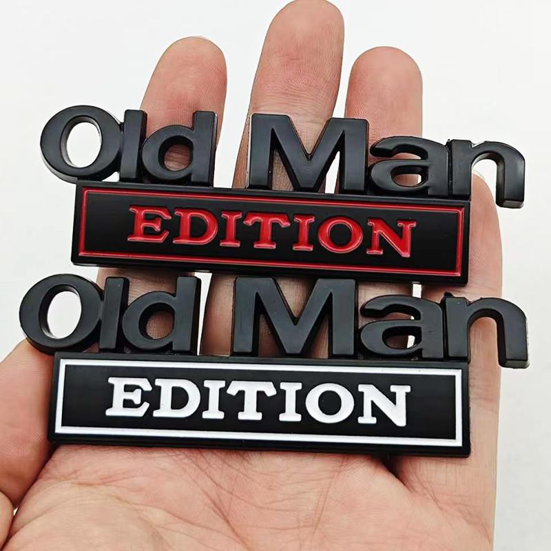 Old Man Edition 3D Emblem Sticker Badge Fender Funny Decals Car Truck Replacement Door Decoration for Universal Car SUV
