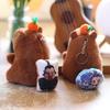Capybara Aobing Plush Toy Keychain With Wagging Tail Soft Pp Cotton Bag Decor