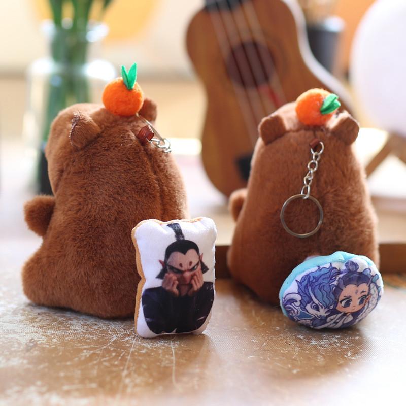 Capybara Aobing Plush Toy Keychain With Wagging Tail Soft Pp Cotton Bag Decor