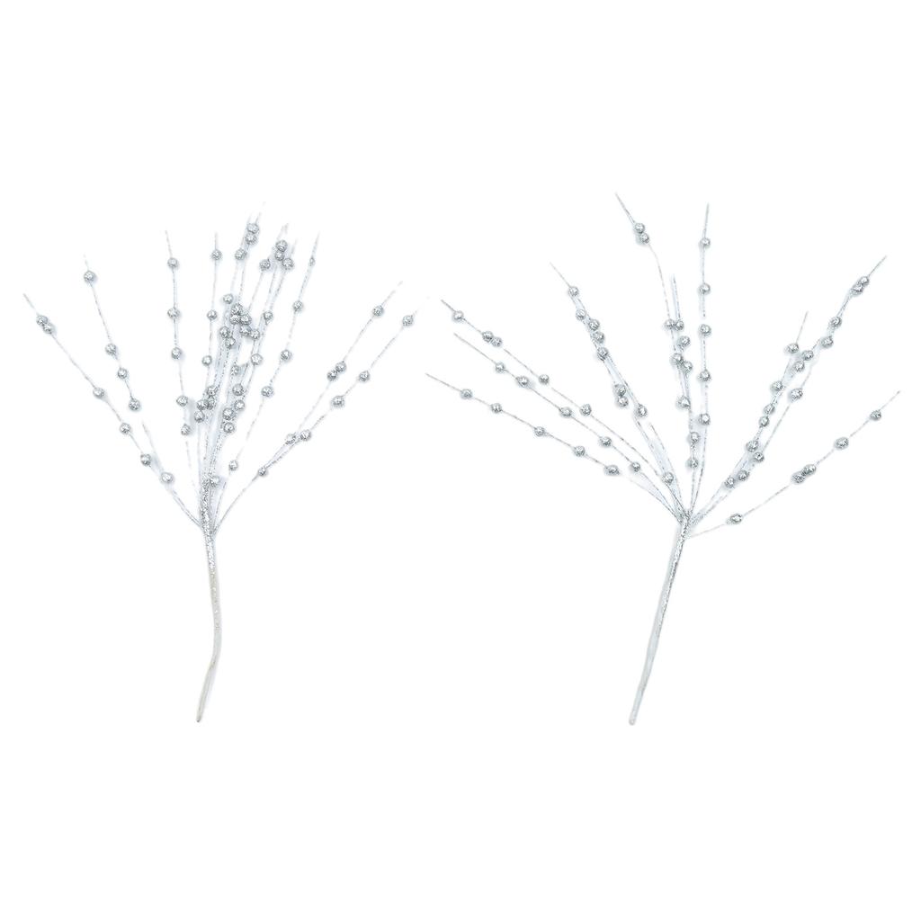 2Pcs Christmas Holly Berries Branch Christmas Plant Arrangement for Christmas Wreaths Thanksgiving Wedding Decorations