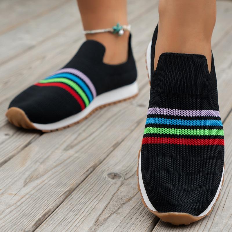 Large-size Fly-woven Single Shoes, Casual Flat-soled Sports Shoes, Comfortable and Lightweight, Foreign Trade Lazy One-pedal Single Shoes